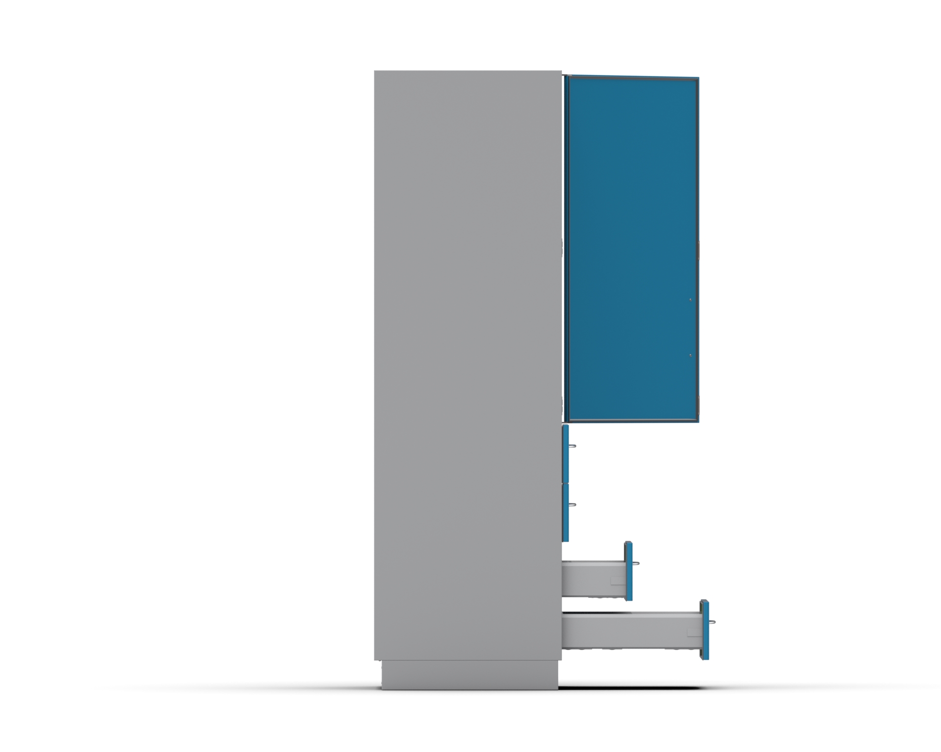 Hochschrank 1-türig mit 4x Schublade 200mm